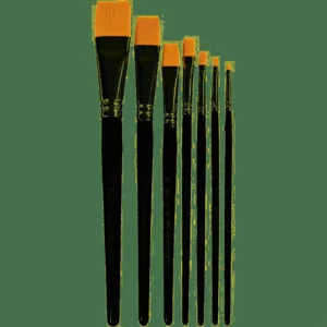 Set met Goldline platte hobbypenselen - 6 stuks