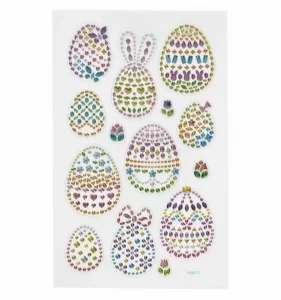 Diamond Stickervel Strass Paaseieren 10×16 cm - Foamtastic Crafts