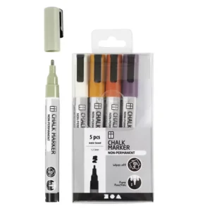 Chalk Markers Set 1,2-3 mm Pastel Kleuren 5 stuks - Foamtastic Crafts