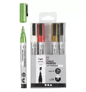 Chalk Markers Set 1,2-3 mm Metallic Kleuren 5 stuks - Foamtastic Crafts