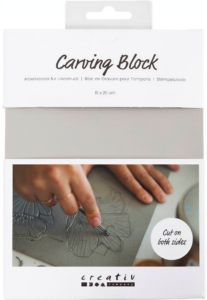 CC Linoleumplaat Rubber – 15 x 20cm Lichtgrijs - Foamtastic Crafts