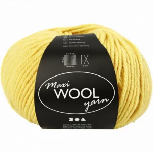 Maxi Wool Yarn -geel, L: 125 m, 100 gr - Foamtastic Crafts