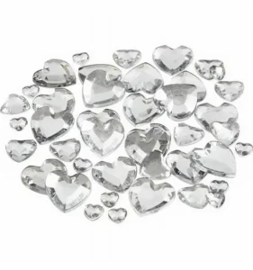 Strasstenen Harten Zilver 6-14 mm 252 stuks - Foamtastic Crafts