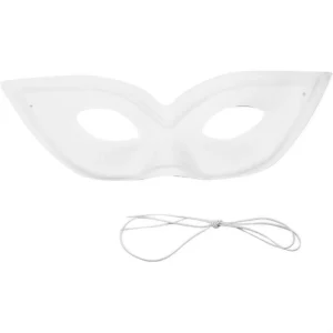 Oogmasker - 7 cm, 20 cm - Wit - Beschilderbaar | 4 stuks
