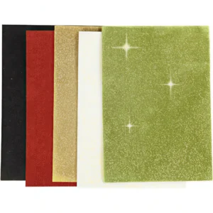 Creativ Company EVA Foam Glitter Kerst A5 2mm 5 vel - Foamtastic Crafts