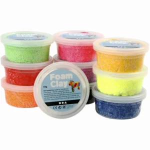 Foam Clay Basis- en neonkleuren 10 x 35gram - Foamtastic Crafts