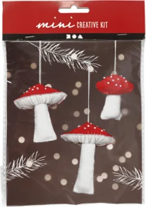 Mini Creative kit, paddenstoel, H: 6,5+8+10 cm – 3 stuks - Foamtastic Crafts