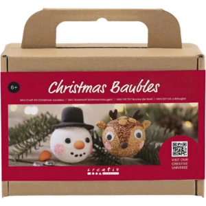 Creativ Company Mini Hobbyset Kerstballen Rendier en Sneeuwp - Foamtastic Crafts
