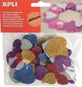 Apli Eva Foam Harten Met Glitters 50 Stuks