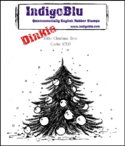 Ickle Christmas Tree Dinkie A7 Red Rubber Stamp - Foamtastic Crafts