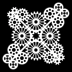 IndigoBlu – 6×6 Stencil – Cog Corners - Foamtastic Crafts