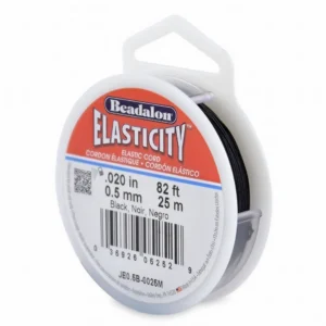 Beadalon Elasticity – Elastiek –  0,5 mm- 25 m – Zwart - Foamtastic Crafts