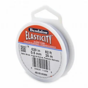 Beadalon Elasticity – Elastiek –  0,5 mm- 25 m – Zilverkleur - Foamtastic Crafts