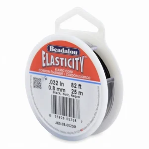 Beadalon Elasticity – Elastiek –  0,8 mm – 25 m – Zwart - Foamtastic Crafts