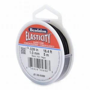 Beadalon Elasticity – Elastiek –  1,0mm – 5 m – Zwart - Foamtastic Crafts
