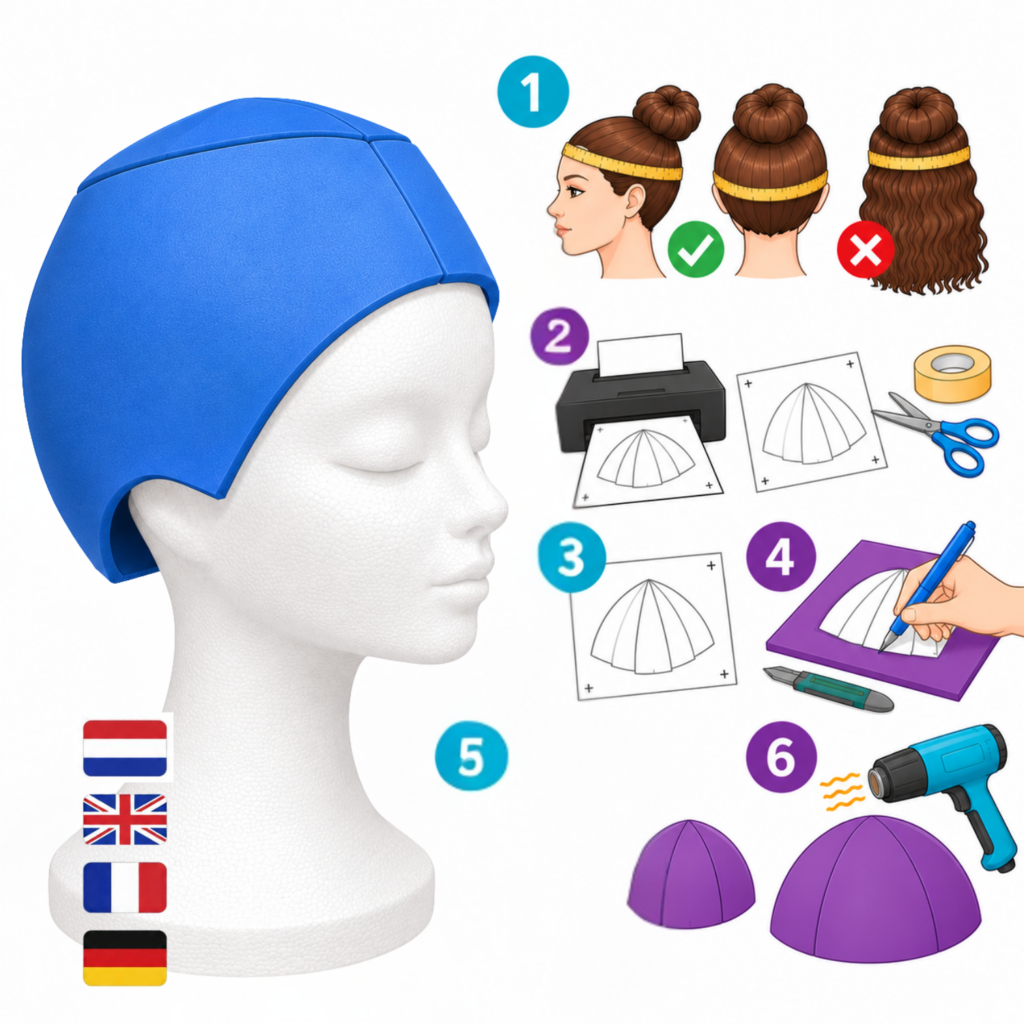 Foam Wig Base Pattern 1 – NL / EN / FR / DE - Foamtastic Crafts
